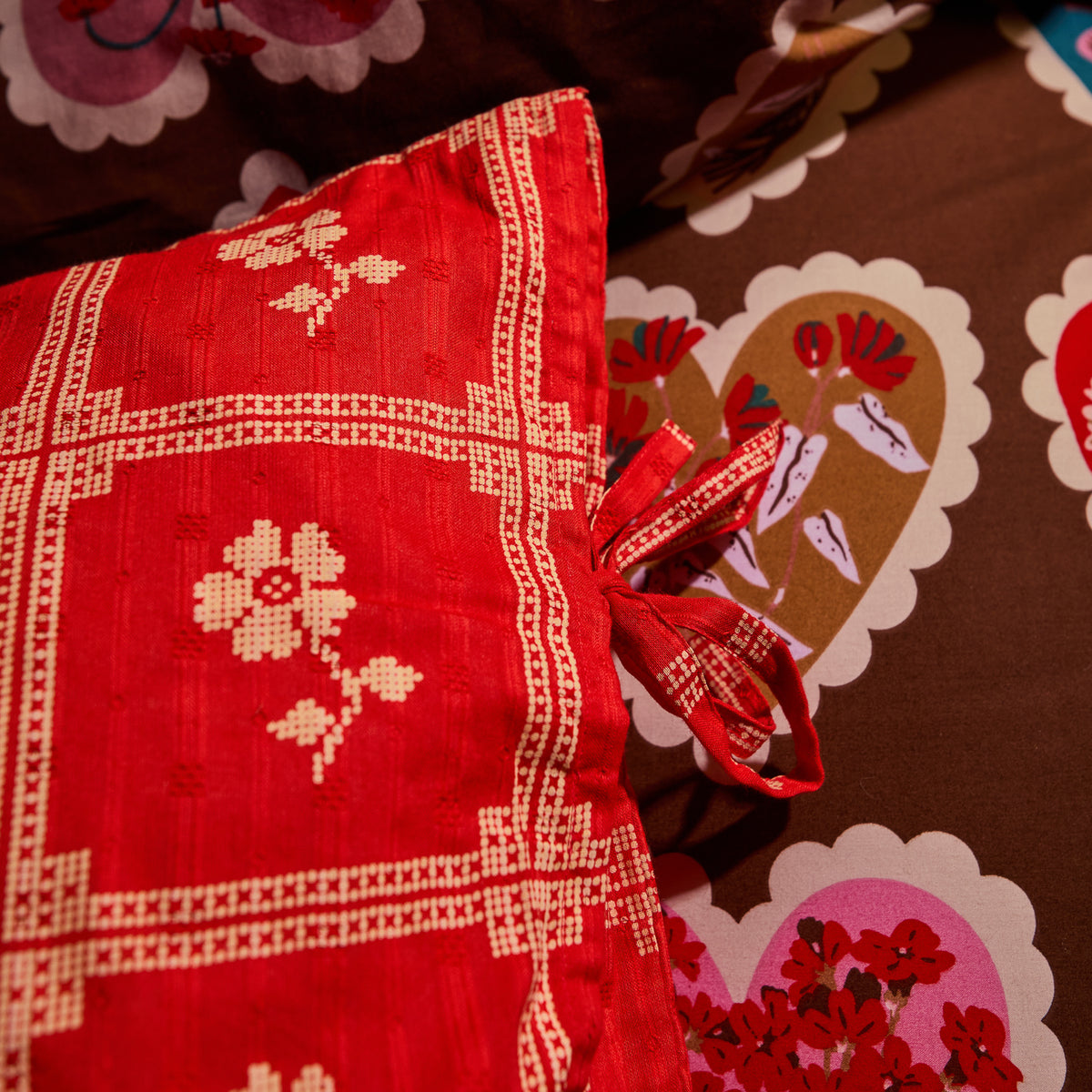 Bonny Cotton Pillowcase Set - Poppy Standard