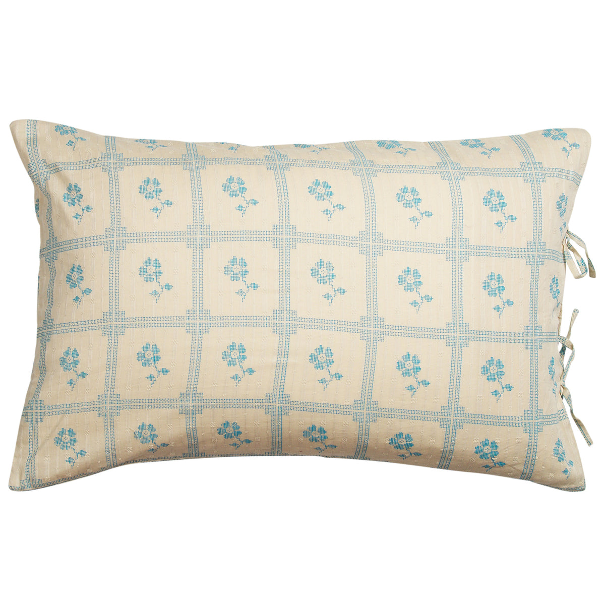 Bonny Cotton Pillowcase Set - Turquoise Standard