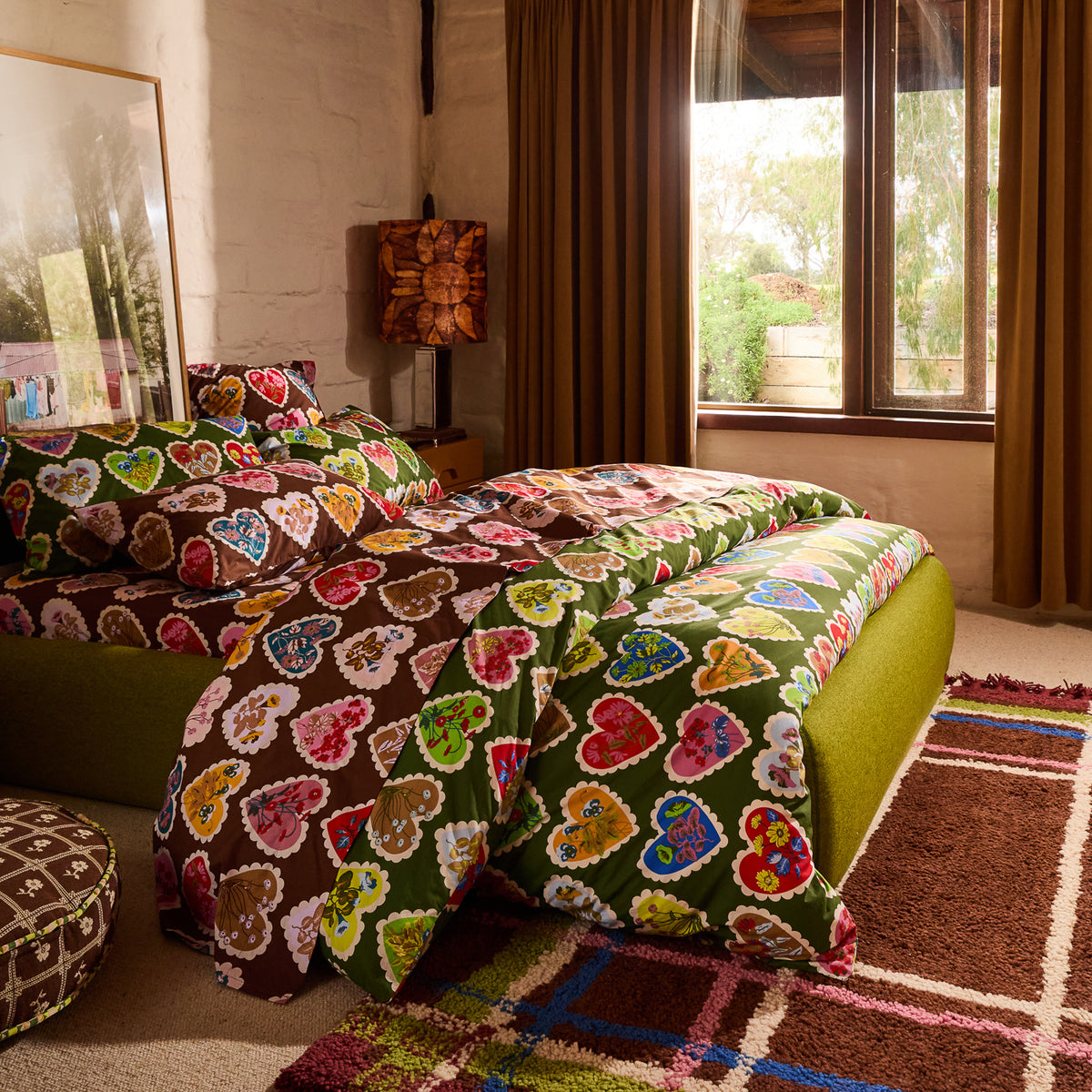 Loretta Cotton Quilt Cover - Hunter Green Single