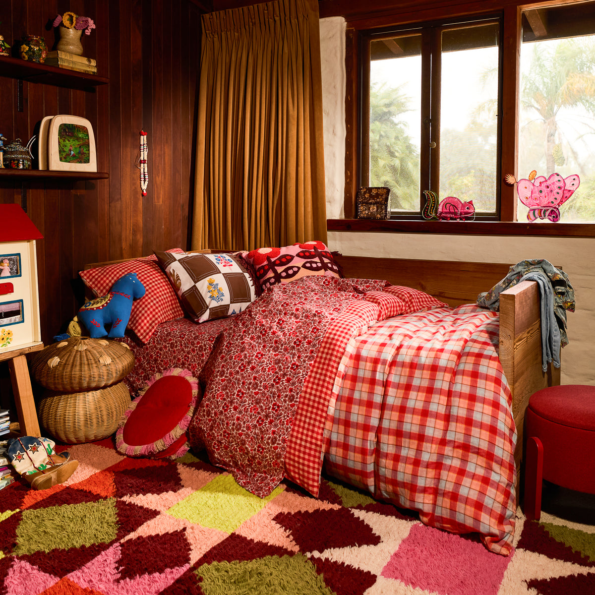 Otis Cotton Quilt Cover - Poppy Single