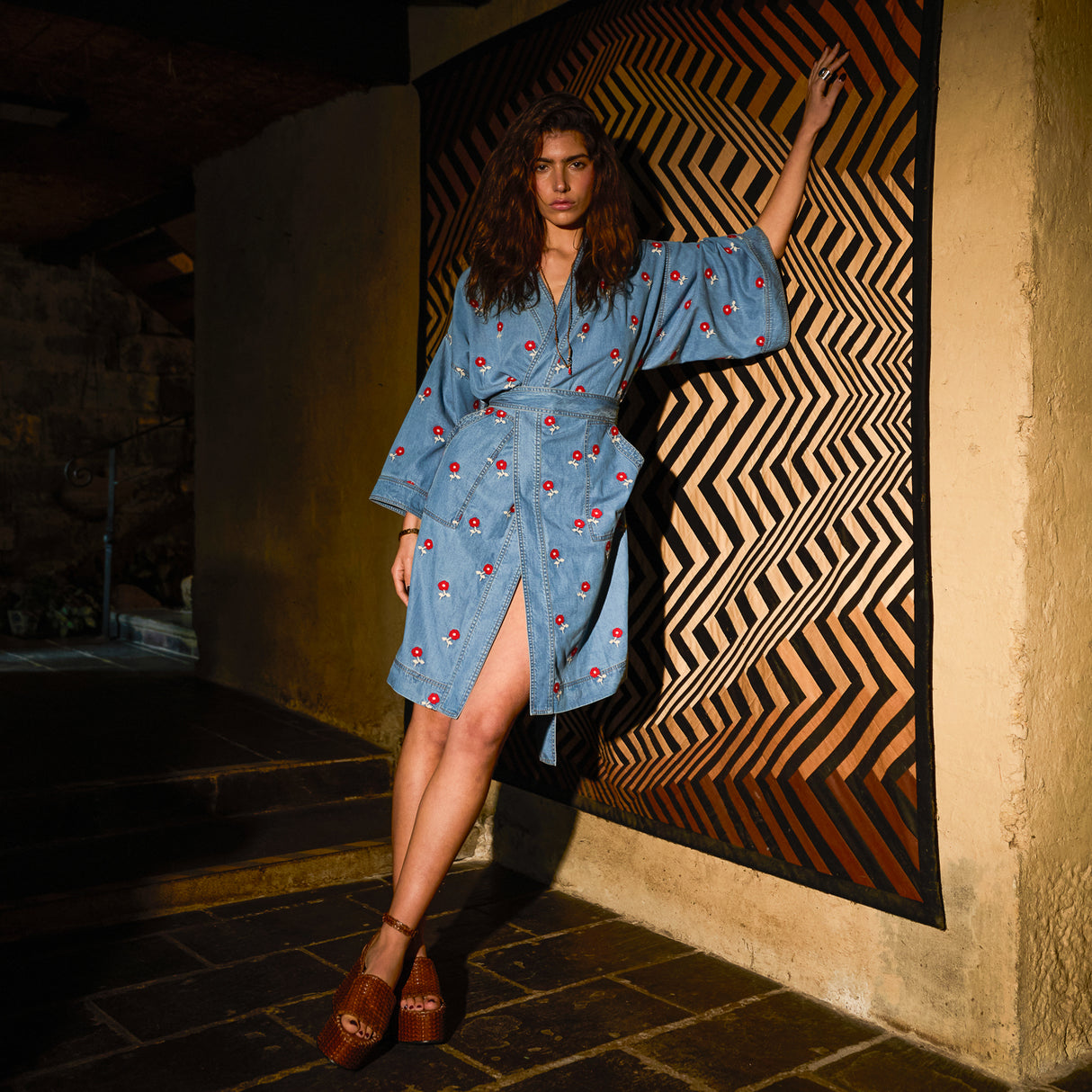 Anneliese Denim Robe - Poppy