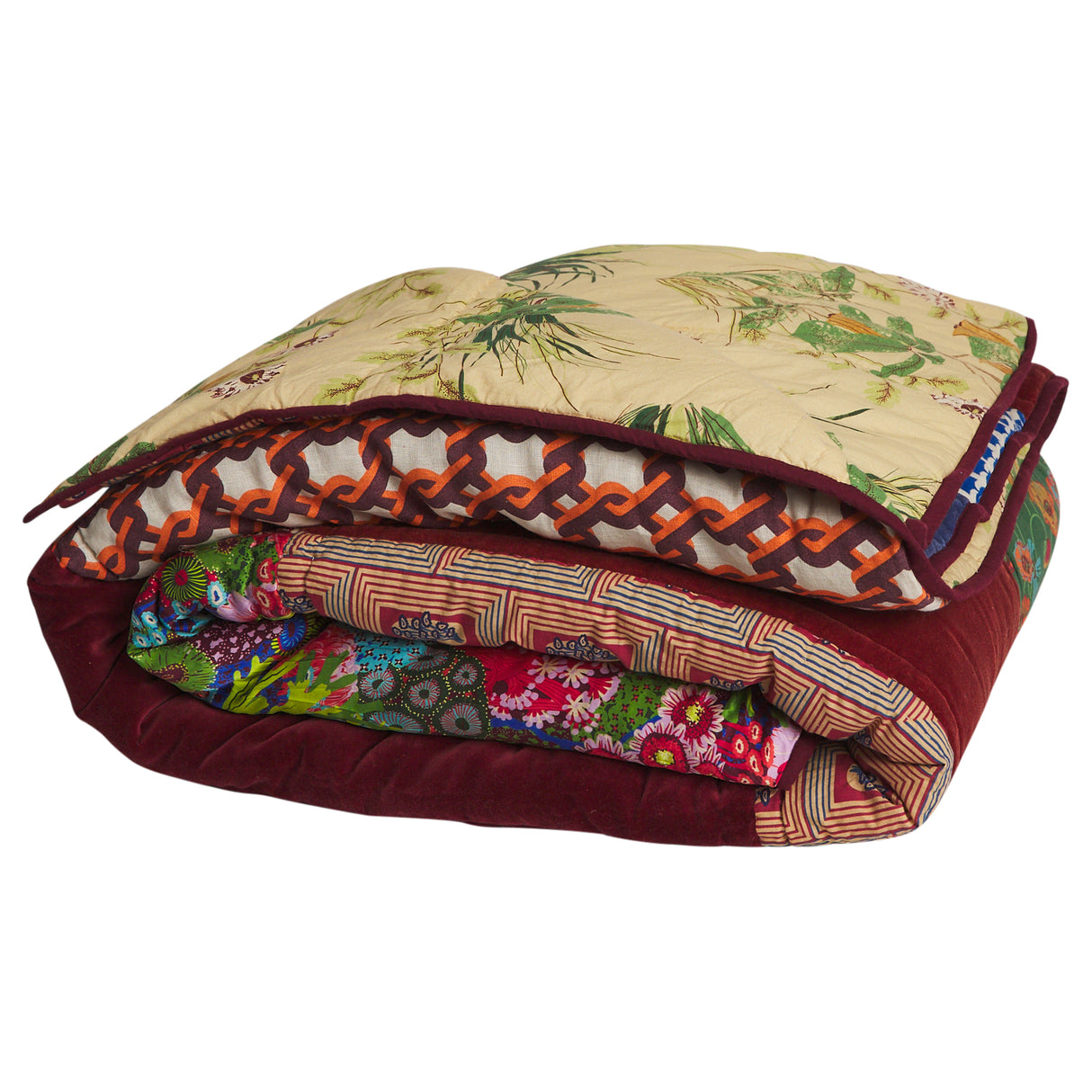 Kai Patchwork Bedcover - Garnet