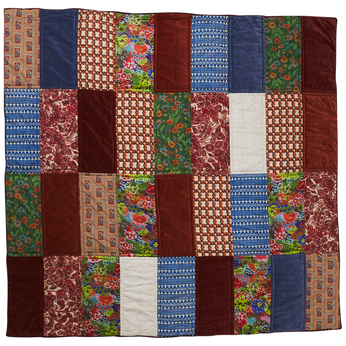 Kai Patchwork Bedcover - Garnet