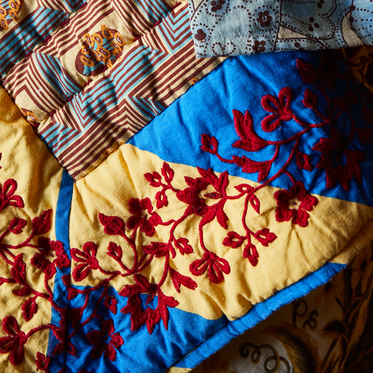 Clarice Patchwork Bedcover - Azure