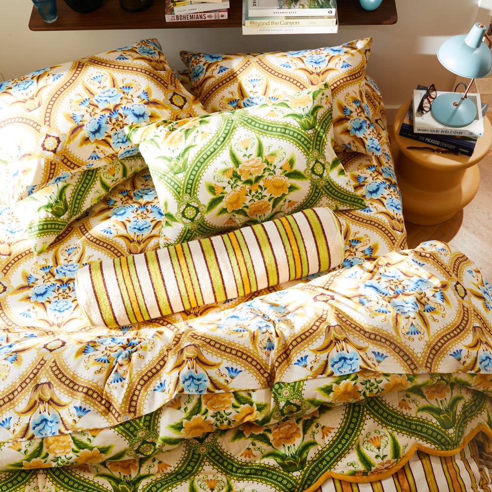 Selene Woven Bolster Cushion - Dune Feather Insert