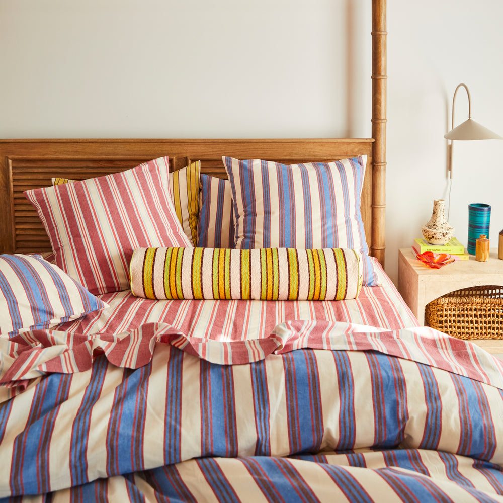 Selene Woven Bolster Cushion - Dune Feather Insert