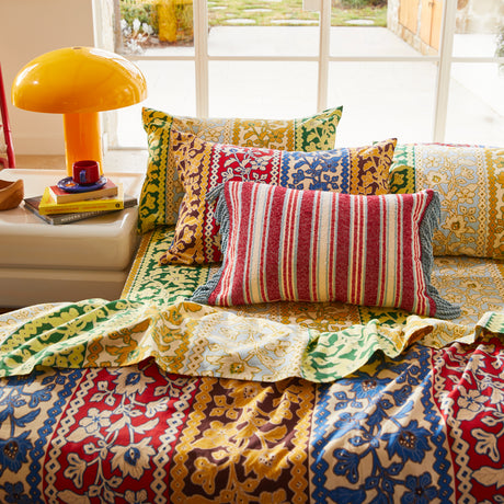 Selene Woven Cushion - Crimson Feather Insert