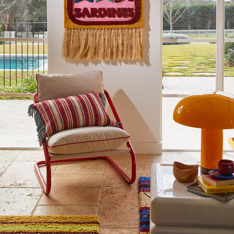 Selene Woven Cushion - Crimson Feather Insert