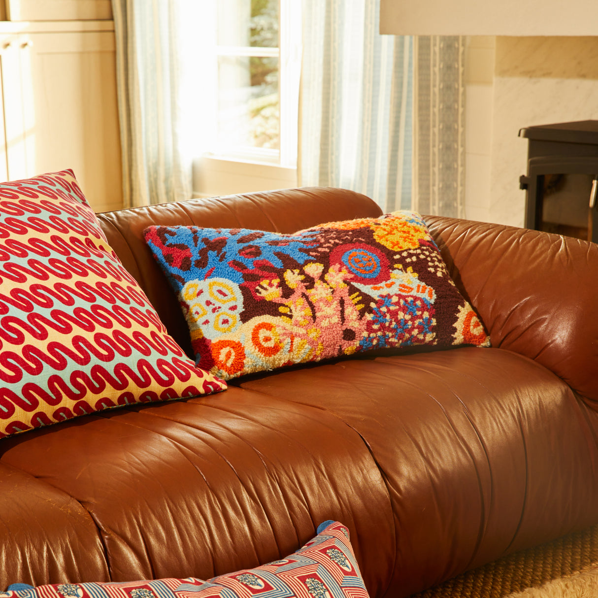 Coralie Punch Needle Cushion Feather Insert