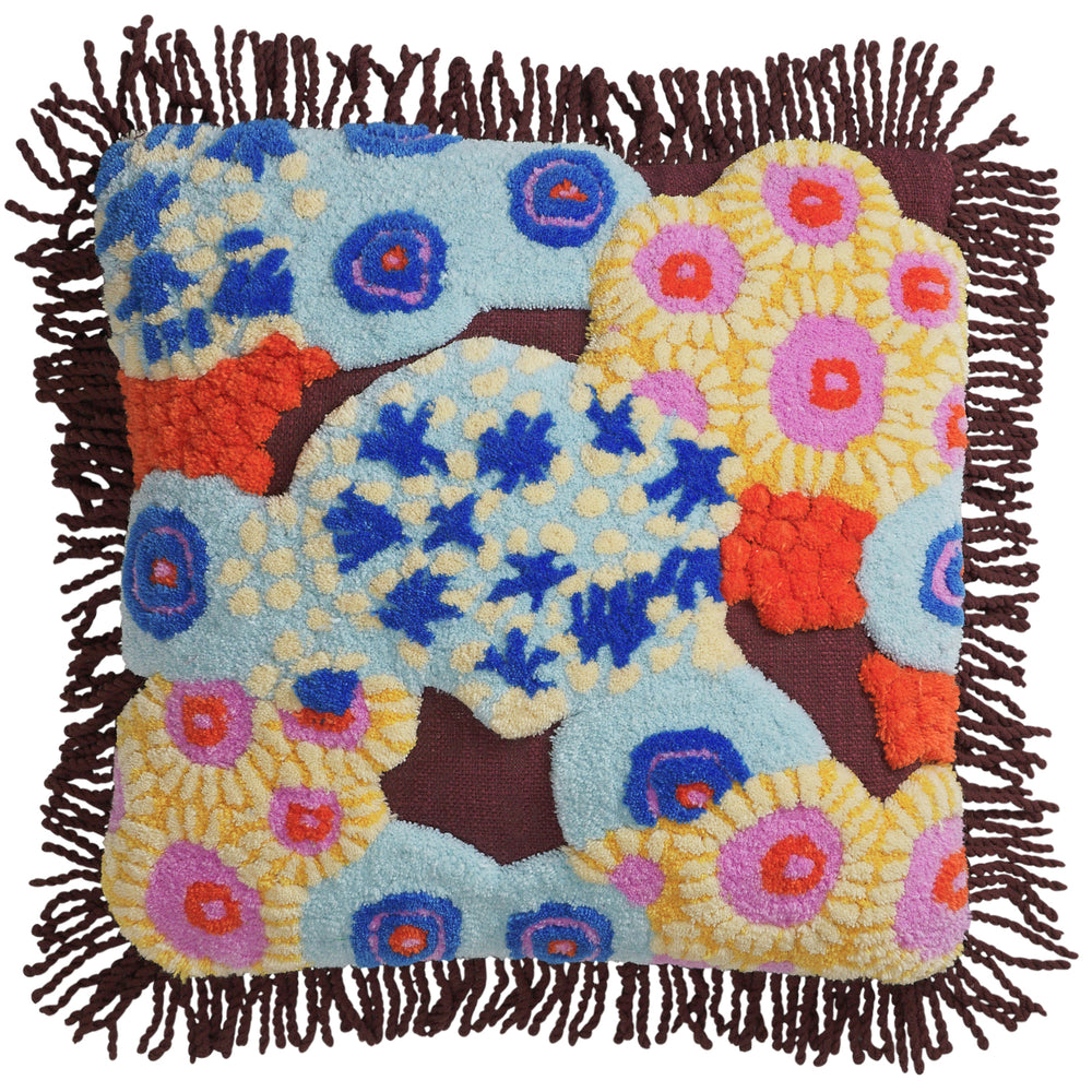 Cora Tufted Cushion - Garnet Feather Insert