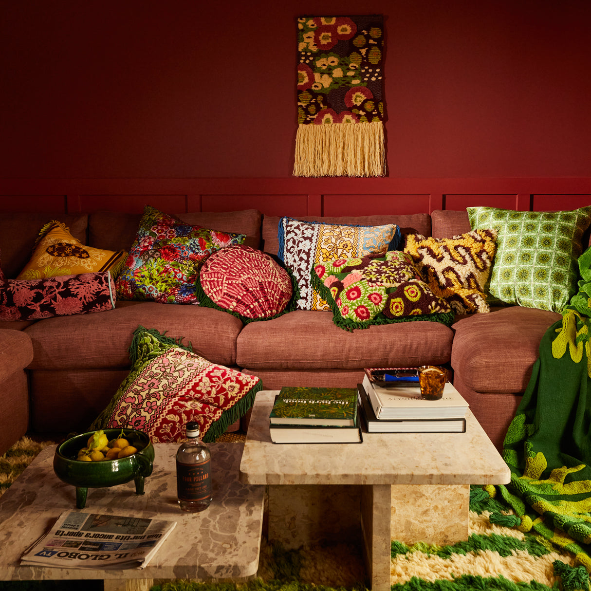 Marzia Shag Cushion - Dune Feather Insert