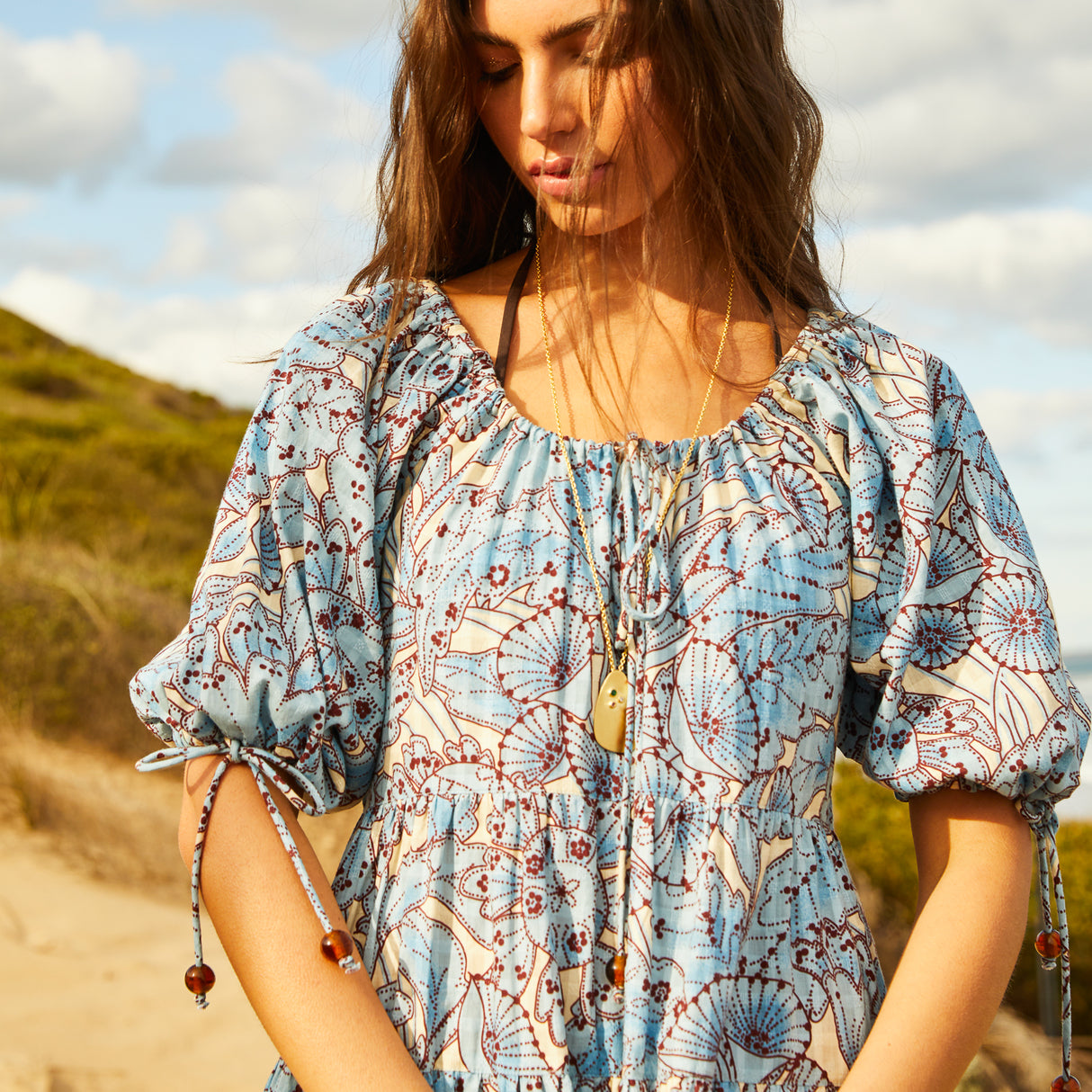 Lucia Tiered Maxi Dress - Cerulean