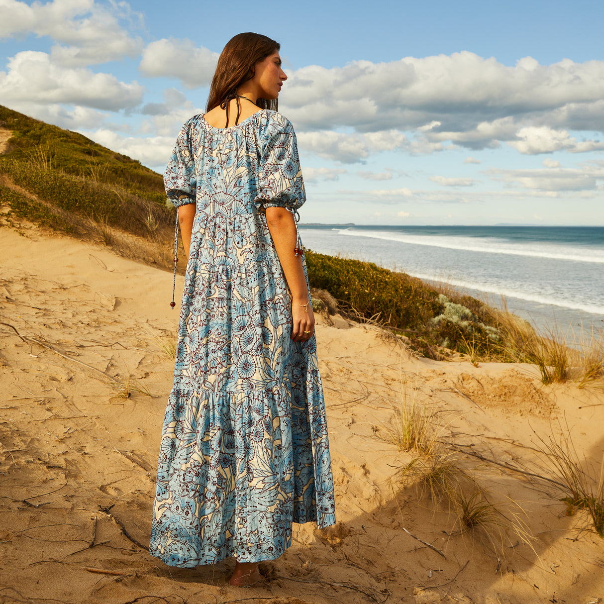 Lucia Tiered Maxi Dress - Cerulean