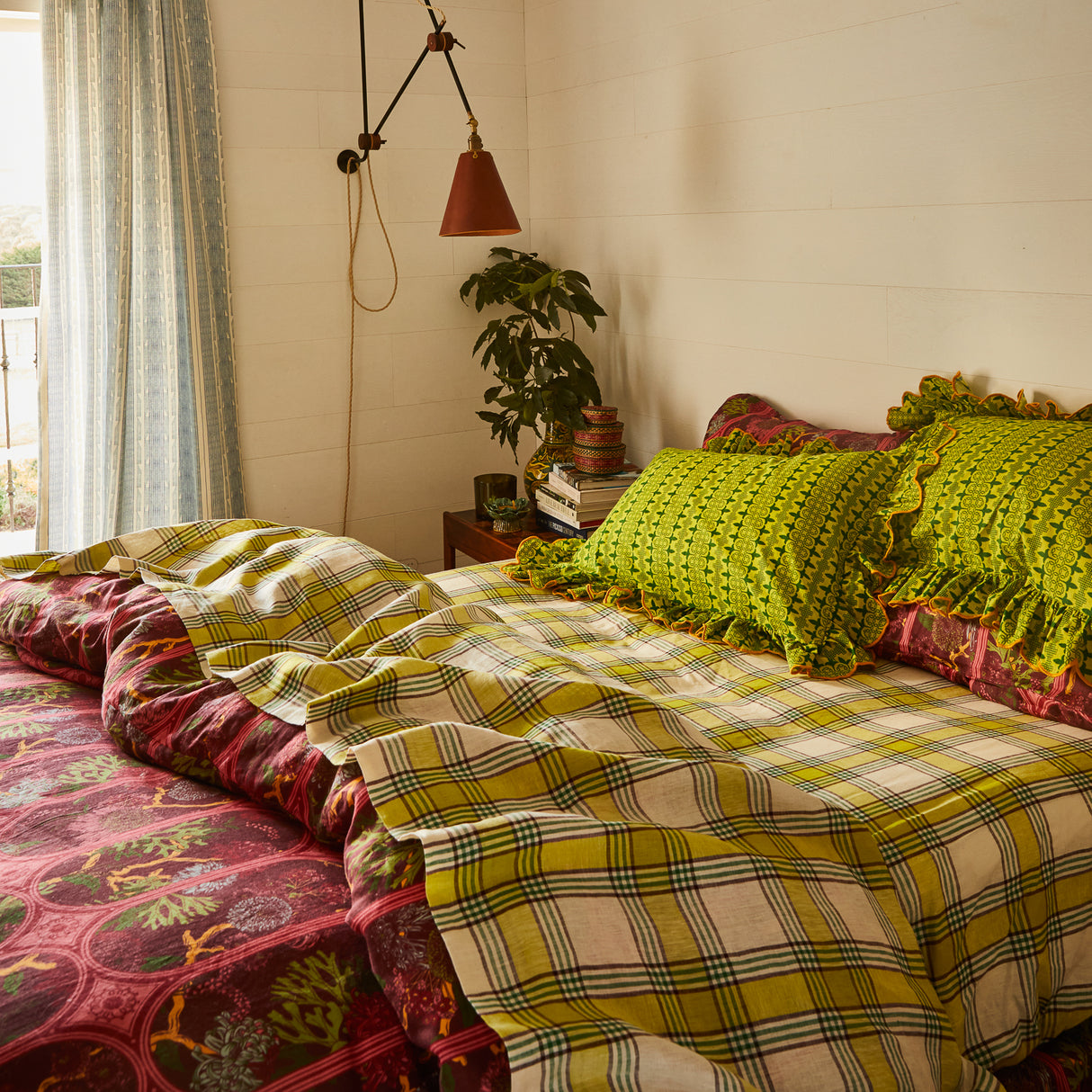 Isla Linen Sheets - Anise Fitted Sheet / Double