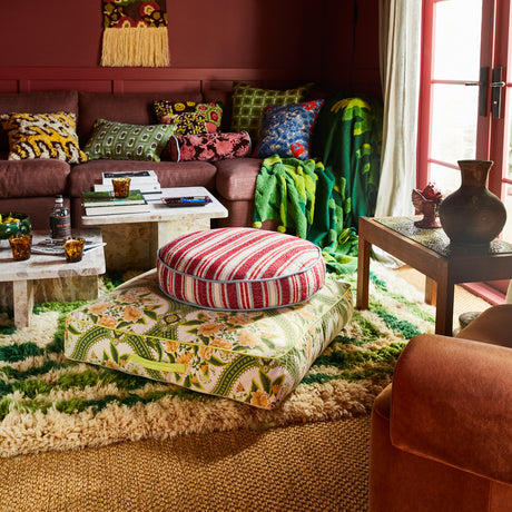 Selene Woven Floor Cushion - Crimson