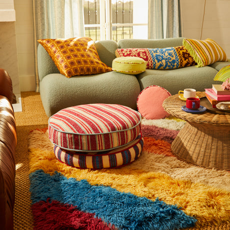 Selene Woven Floor Cushion - Crimson