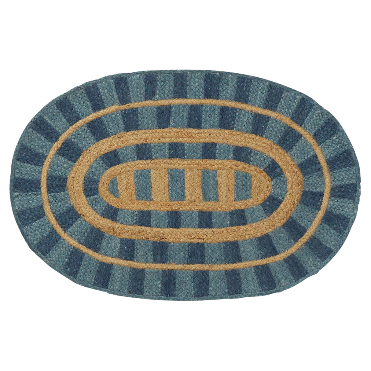 Fernanda Jute Mat - Cerulean