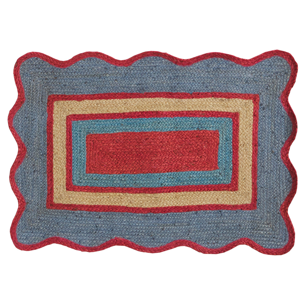 Melvie Jute Mat - Cerulean