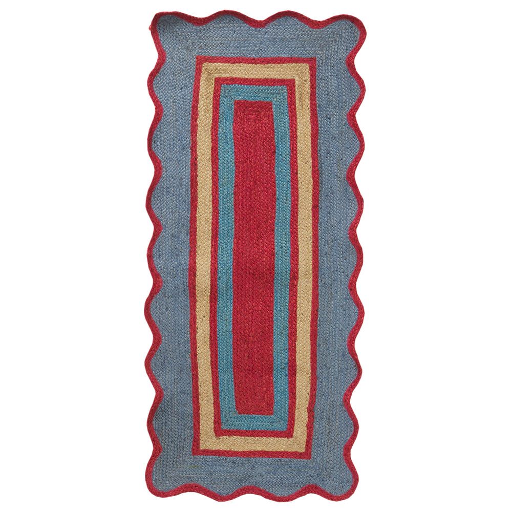 Melvie Jute Runner - Cerulean