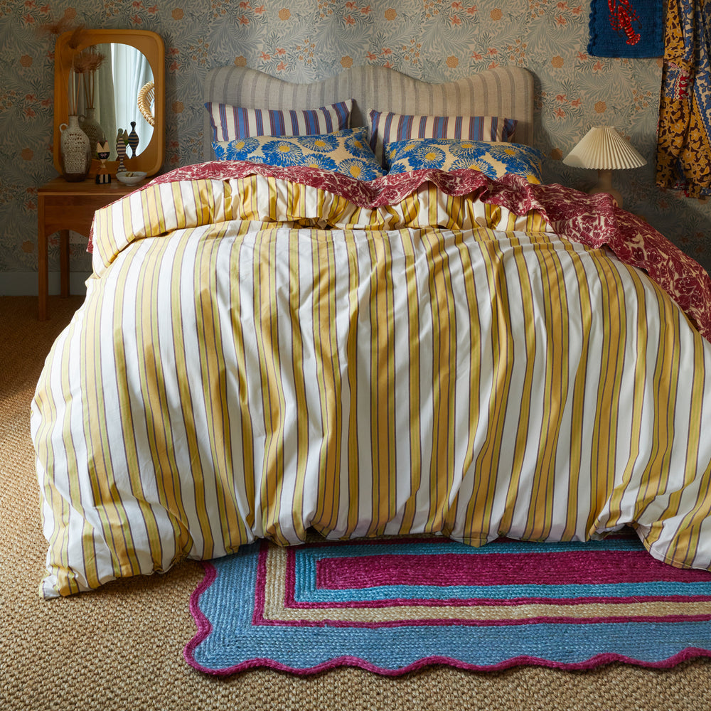 Melvie Jute Runner - Cerulean