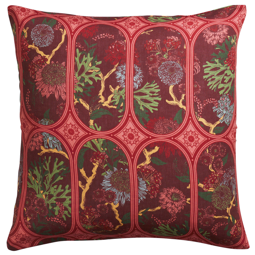Naia Linen Euro Pillowcase Set - Garnet