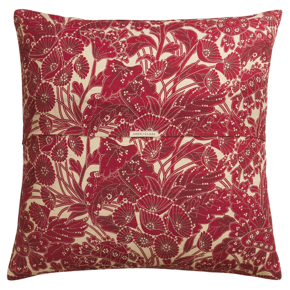 Lucia Linen Euro Pillowcase Set - Crimson