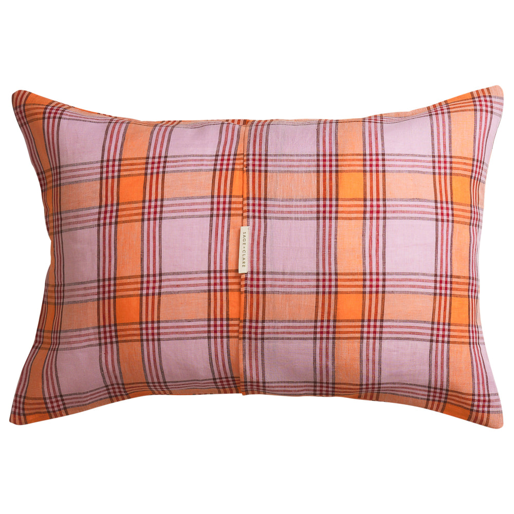 Isla Linen Pillowcase Set - Vivid Coral Standard