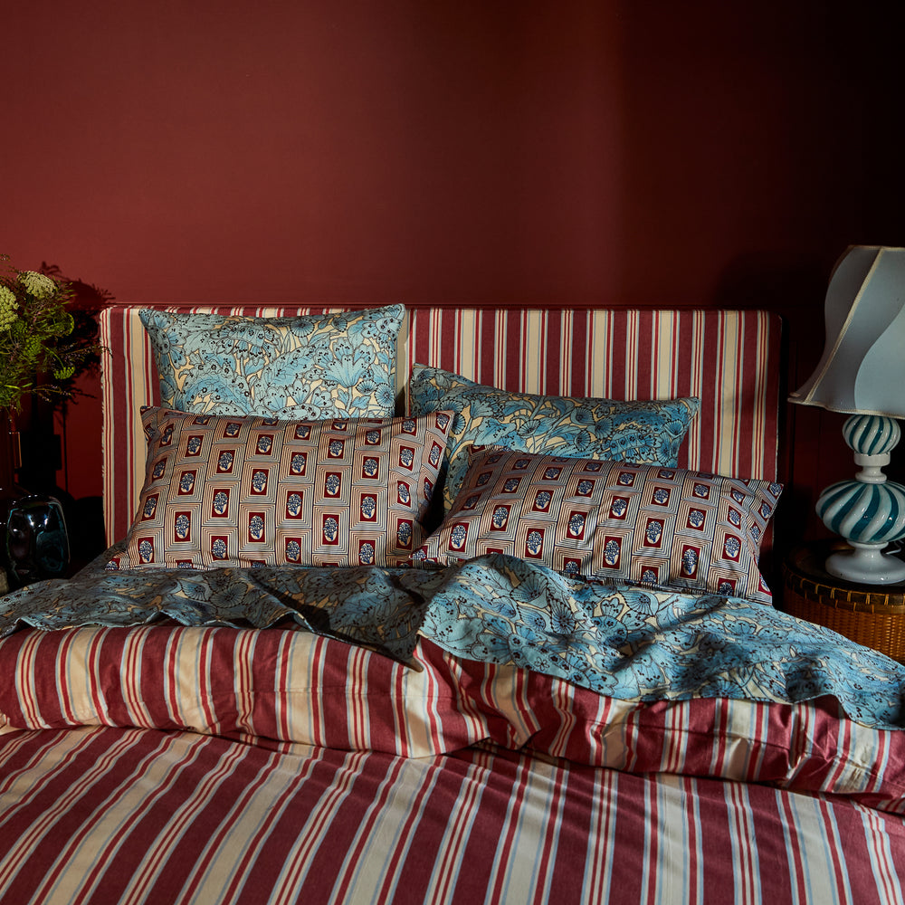 Antonella Cotton Pillowcase Set - Crimson Standard