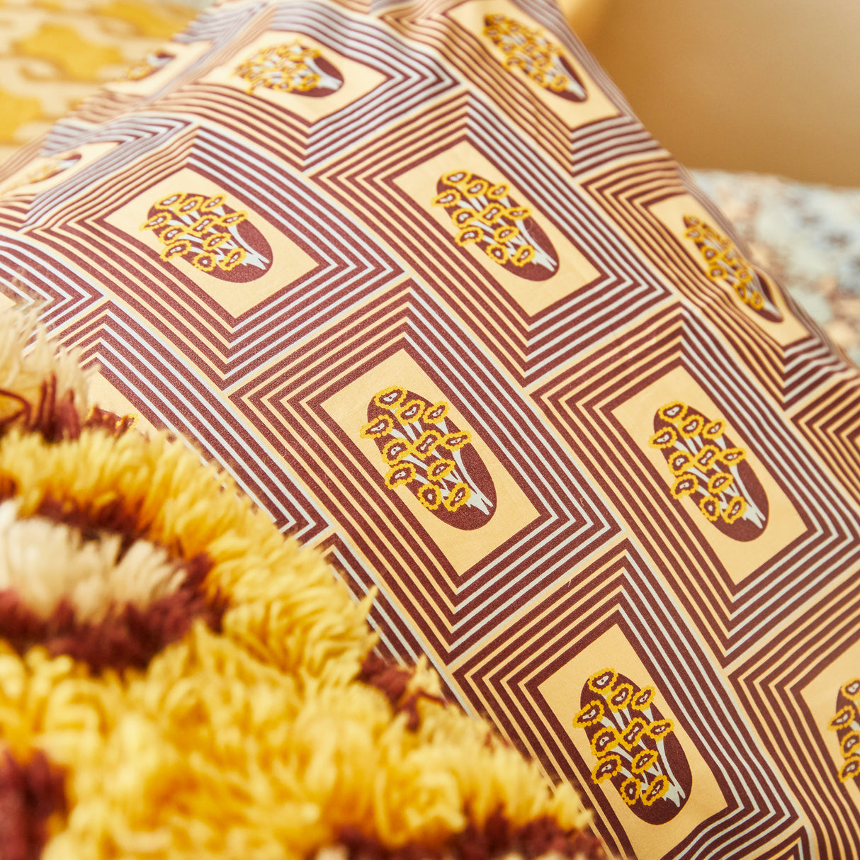 Antonella Cotton Pillowcase Set - Garnet Standard