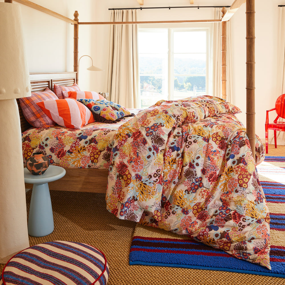 Cora Cotton Quilt Cover - Pearl Single
