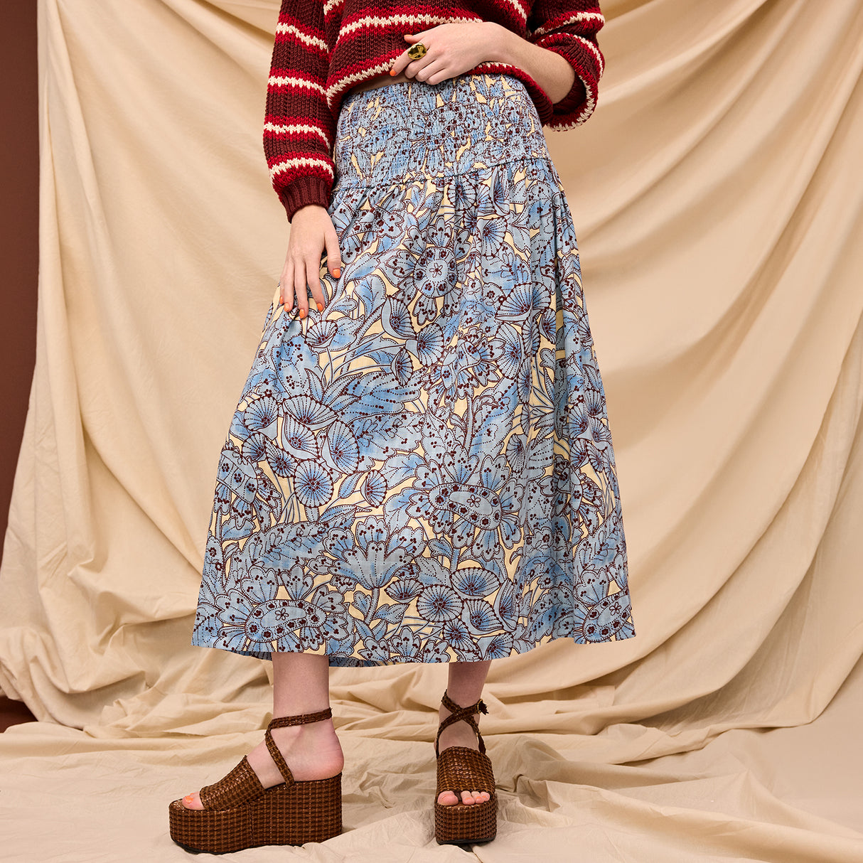 Lucia Maxi Skirt - Cerulean