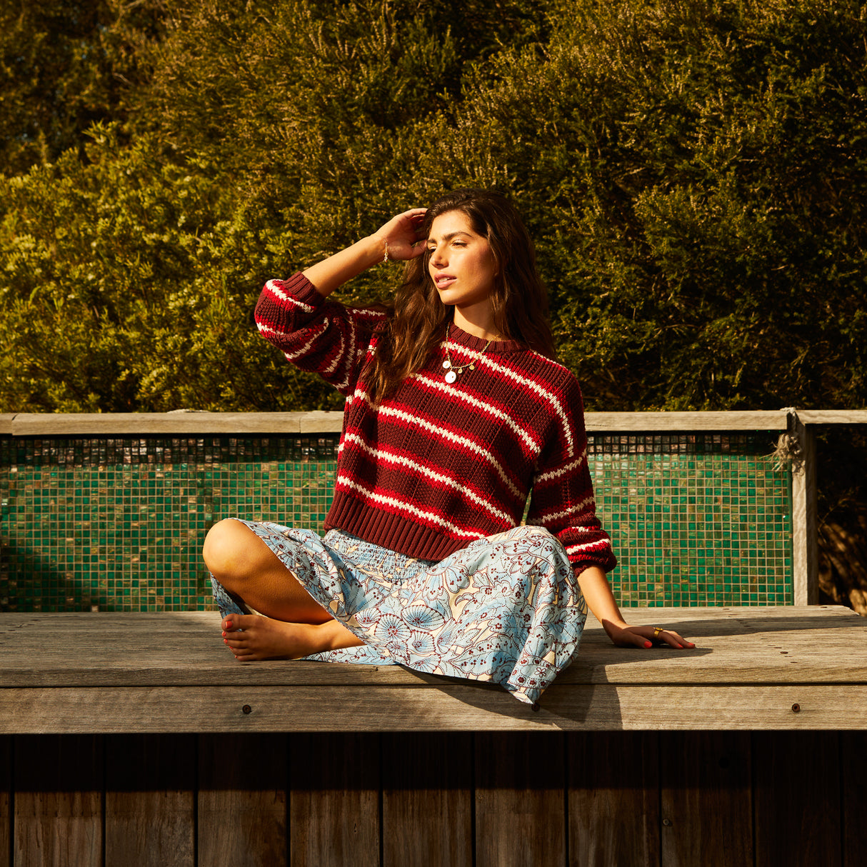 Lucia Maxi Skirt - Cerulean