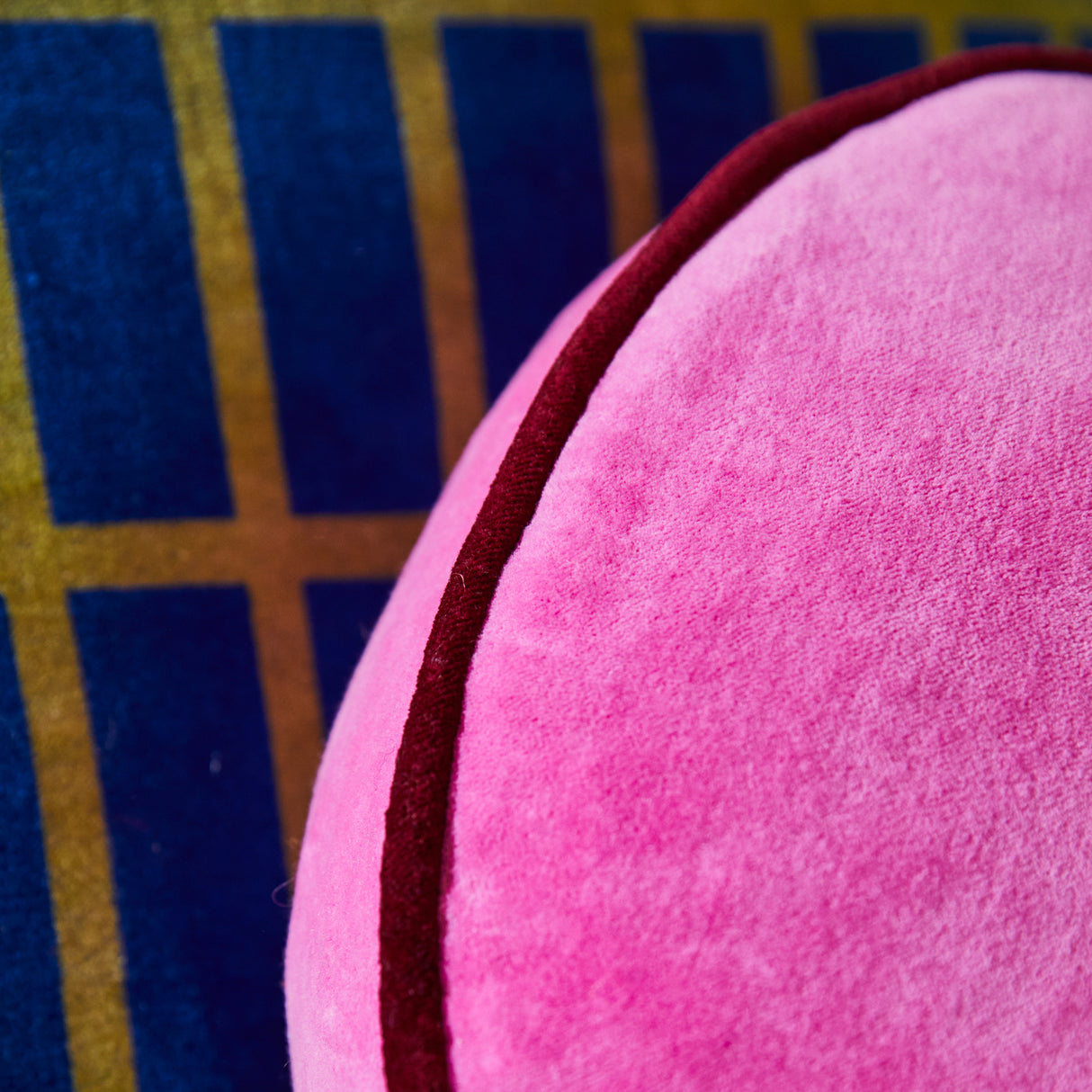 Castilo Round Velvet Cushion - Fuchsia Cover Only