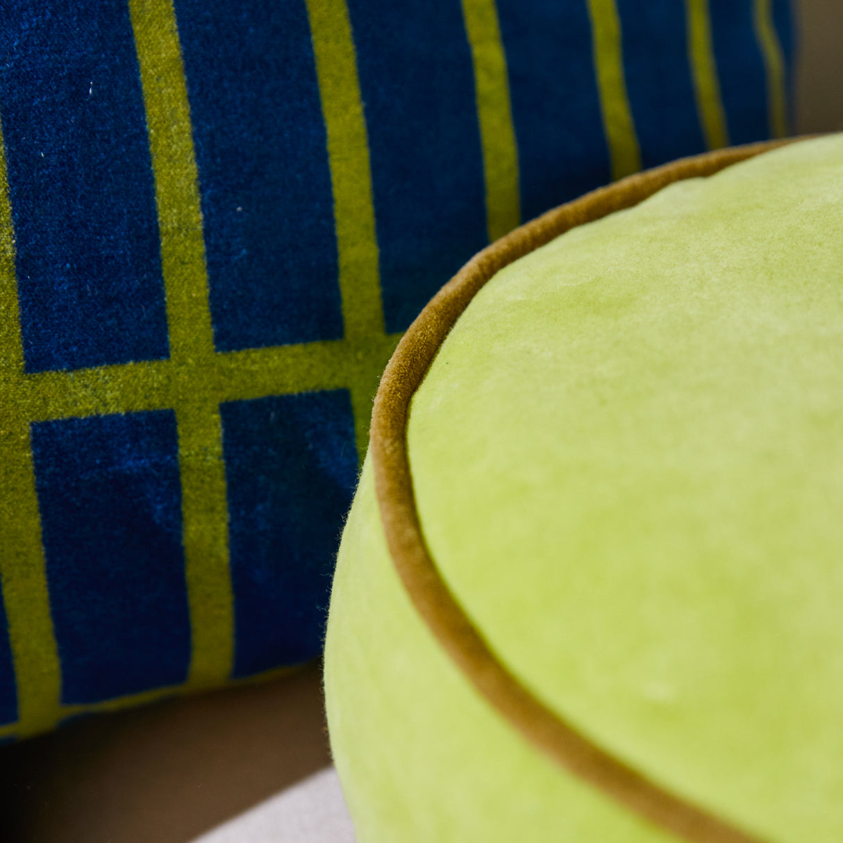 Castilo Round Velvet Cushion - Chartreuse Cover Only