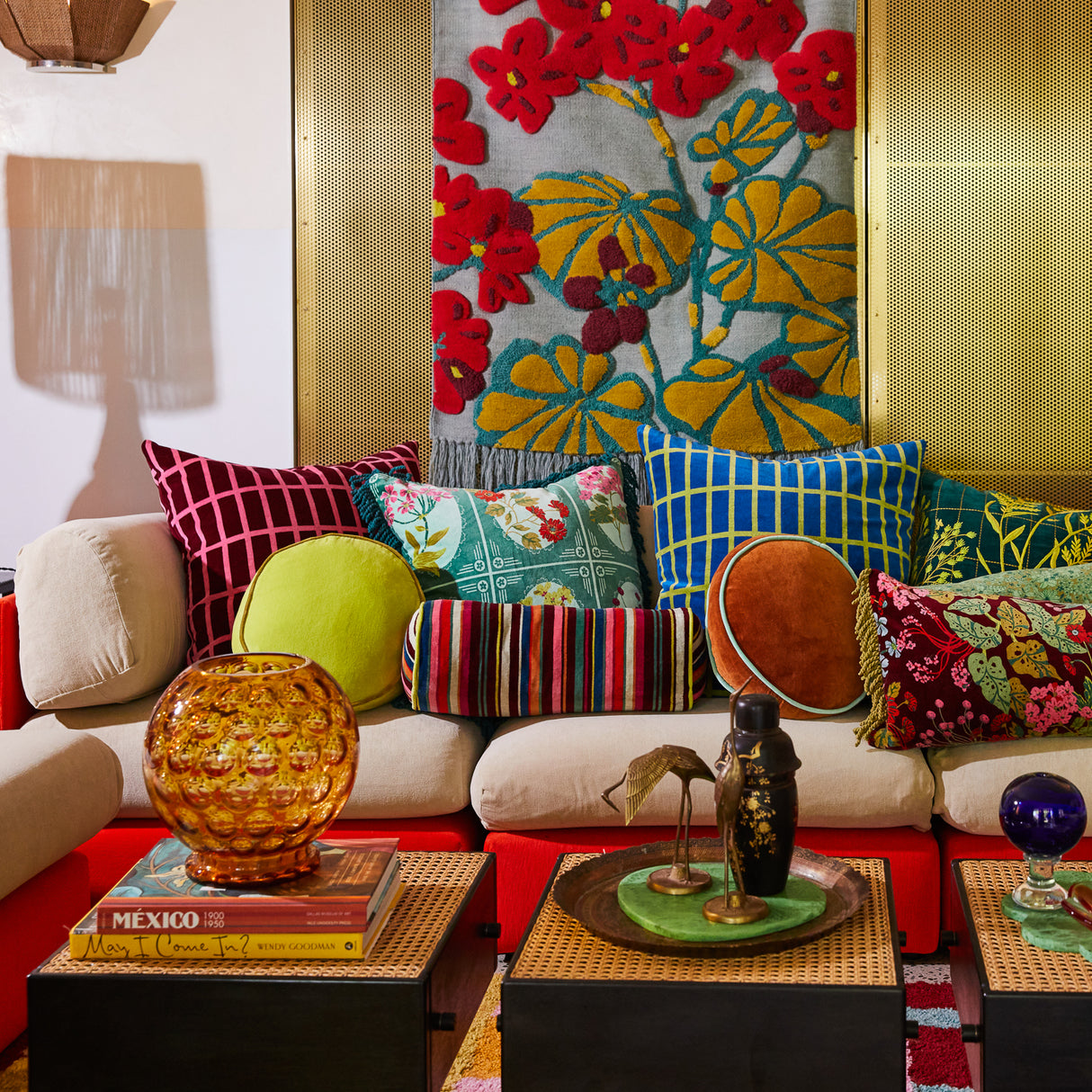 Castilo Round Velvet Cushion - Chartreuse Cover Only