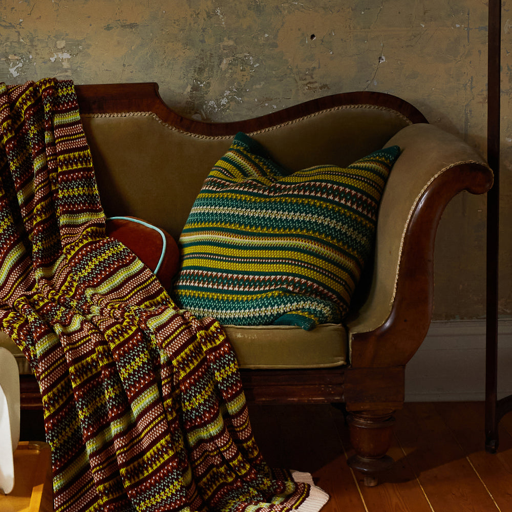 Arlette Knit Cushion - Forest