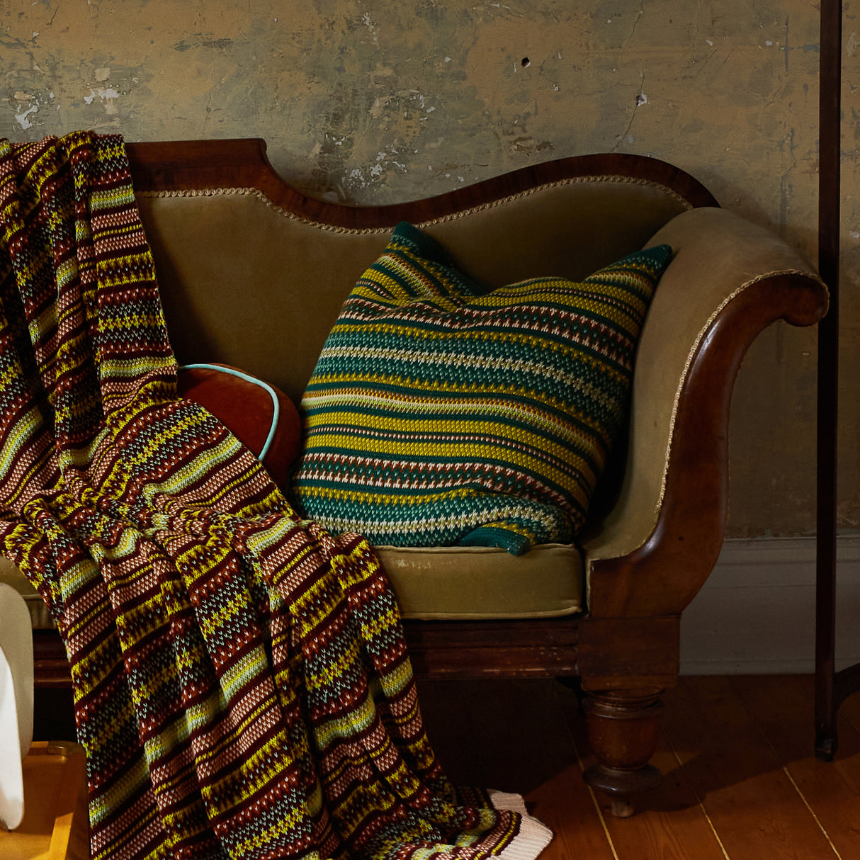 Arlette Knit Cushion - Forest