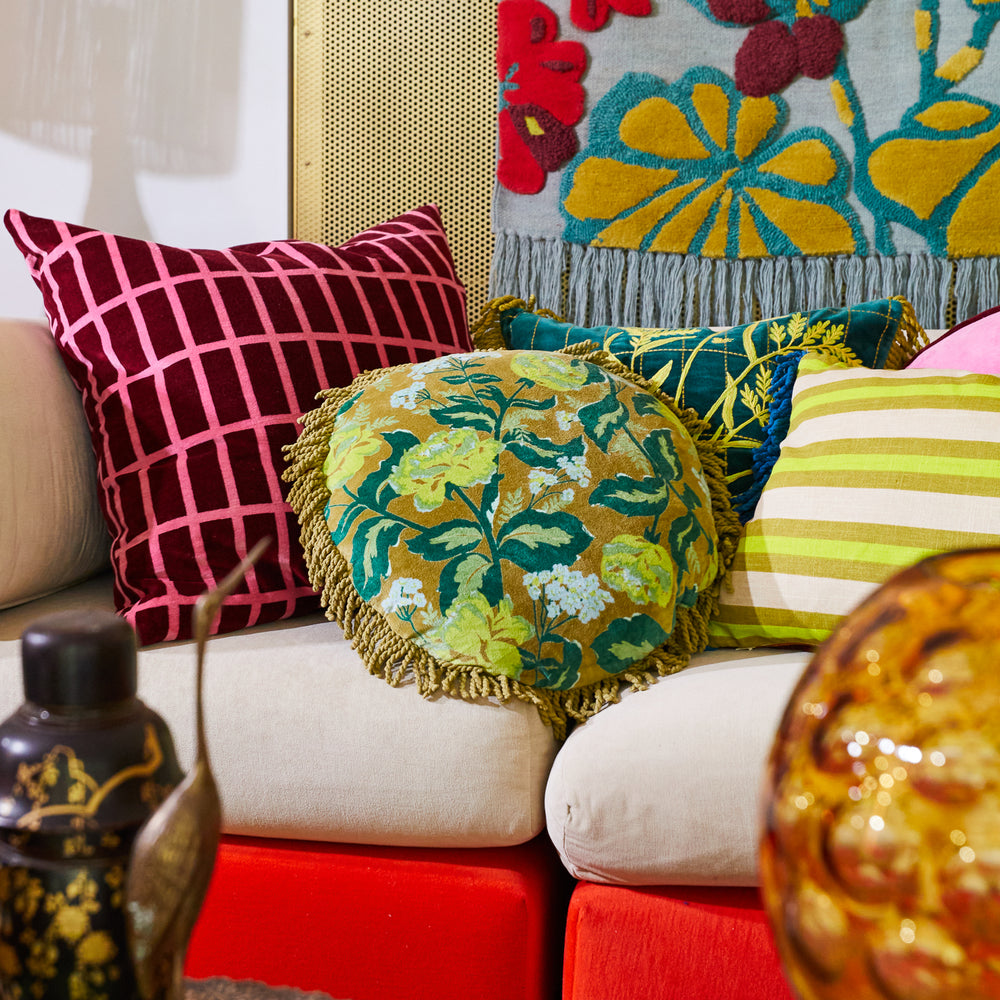 Margot Velvet Cushion - Olive Cover Only