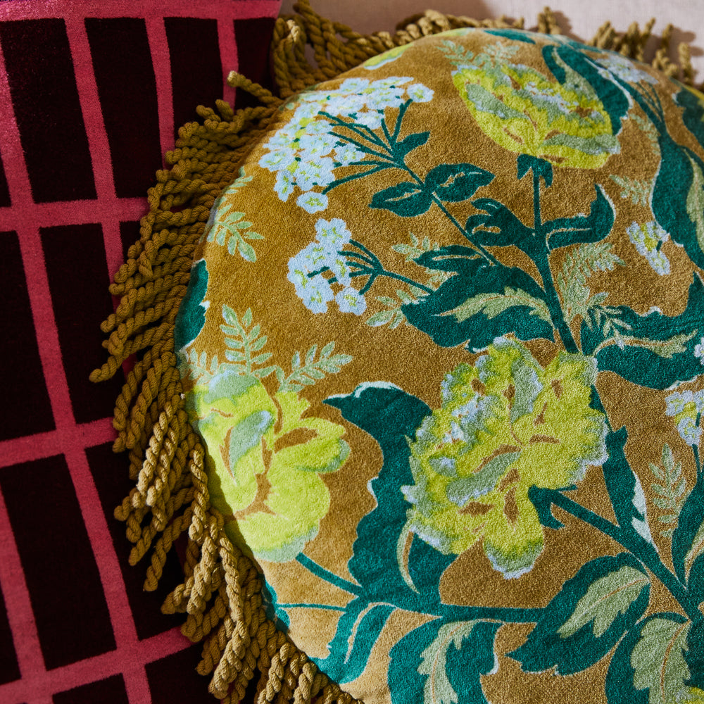 Margot Velvet Cushion - Olive Cover Only