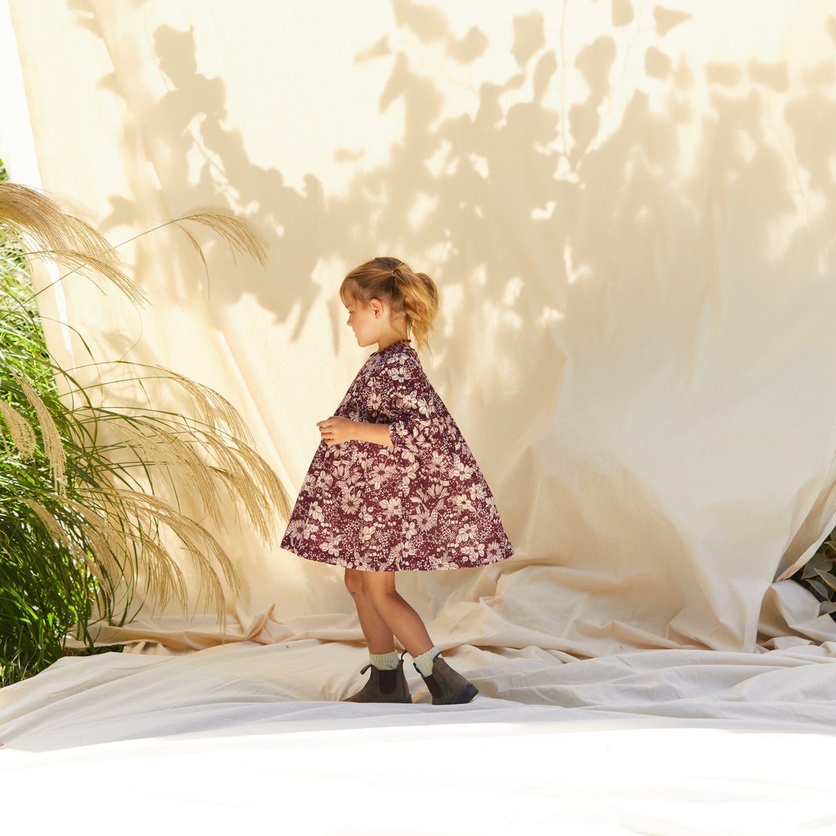 Evette Kids Dress - Mahogany 3