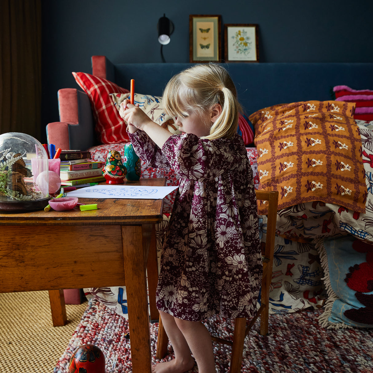 Evette Kids Dress - Mahogany 3