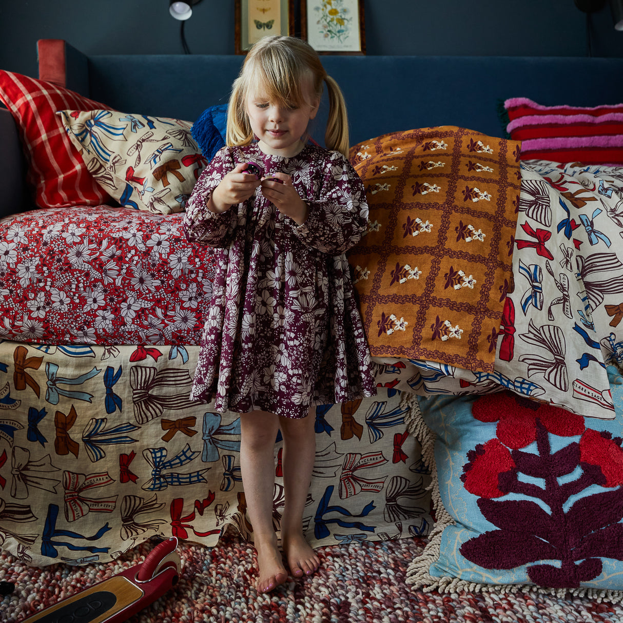 Evette Kids Dress - Mahogany 3