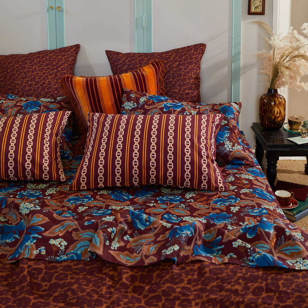 Margot Linen Sheets - Mahogany Flat Sheet / Queen