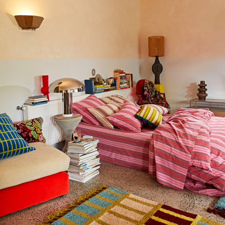 Brigitte Cotton Sheets - Scarlet Flat Sheet / Single