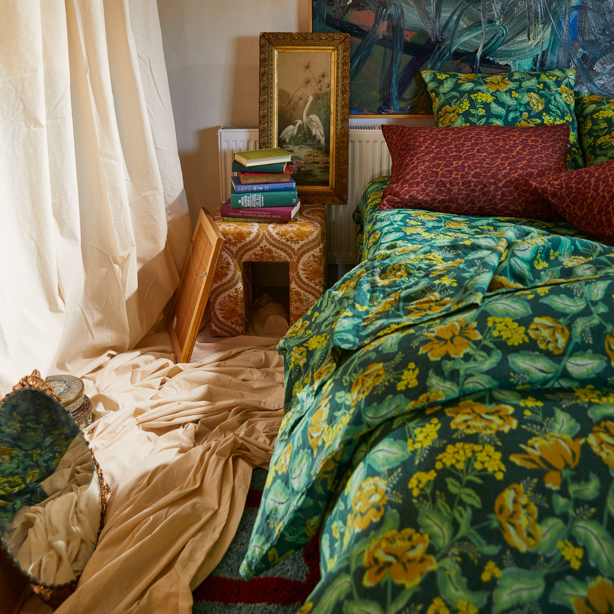 Margot Linen Sheets - Forest Flat Sheet / Single