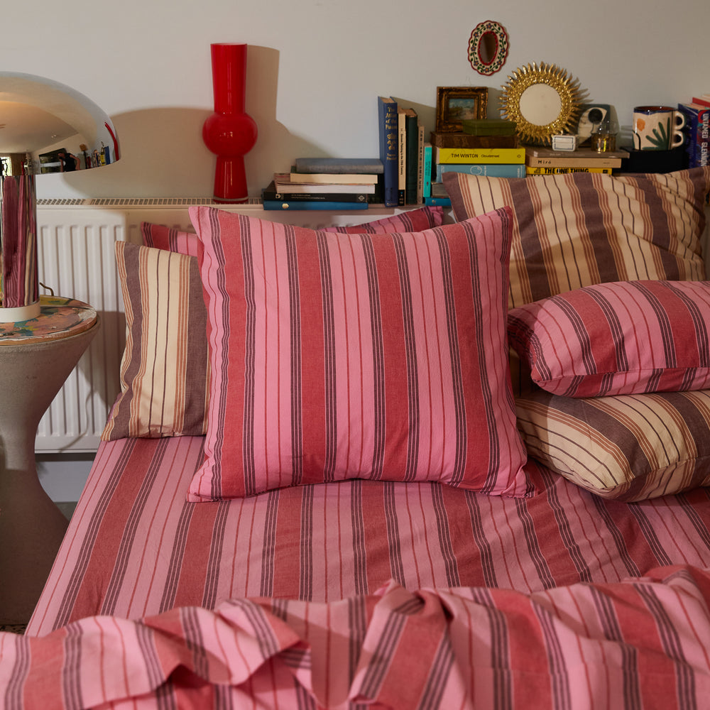 Brigitte Cotton Euro Pillowcase Set - Scarlet