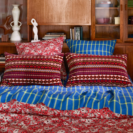 Arlette Velvet Printed Pillowcase - Mahogany Standard