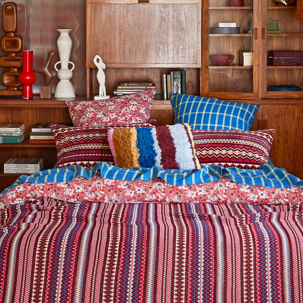 Arlette Velvet Printed Pillowcase - Mahogany Standard