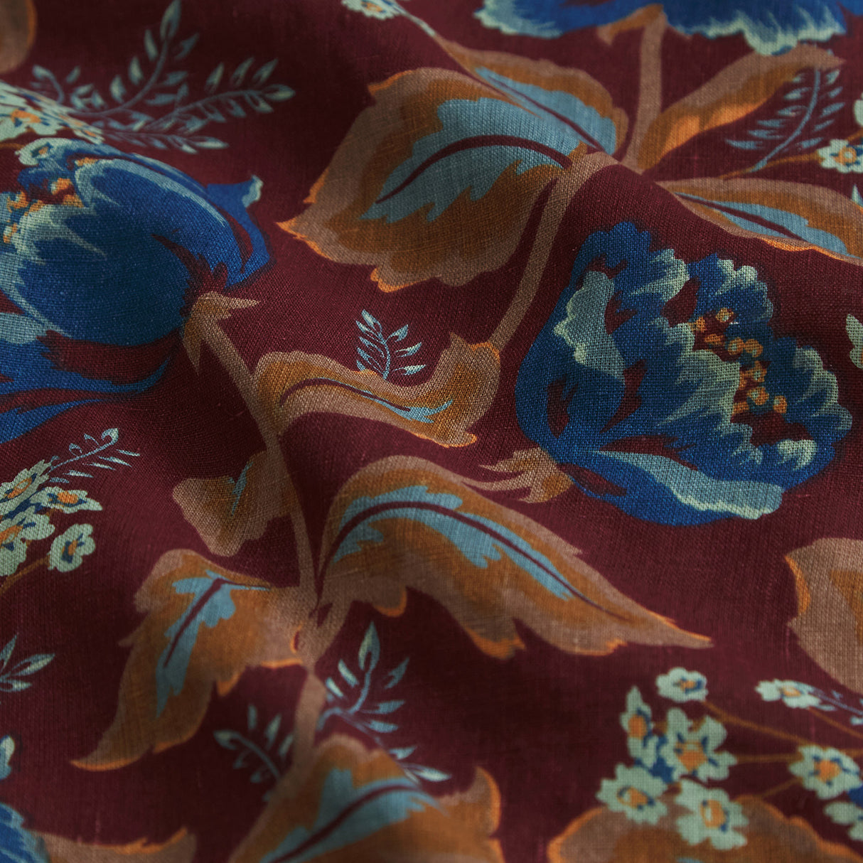 Margot Linen Quilt Cover - Mahogany Queen