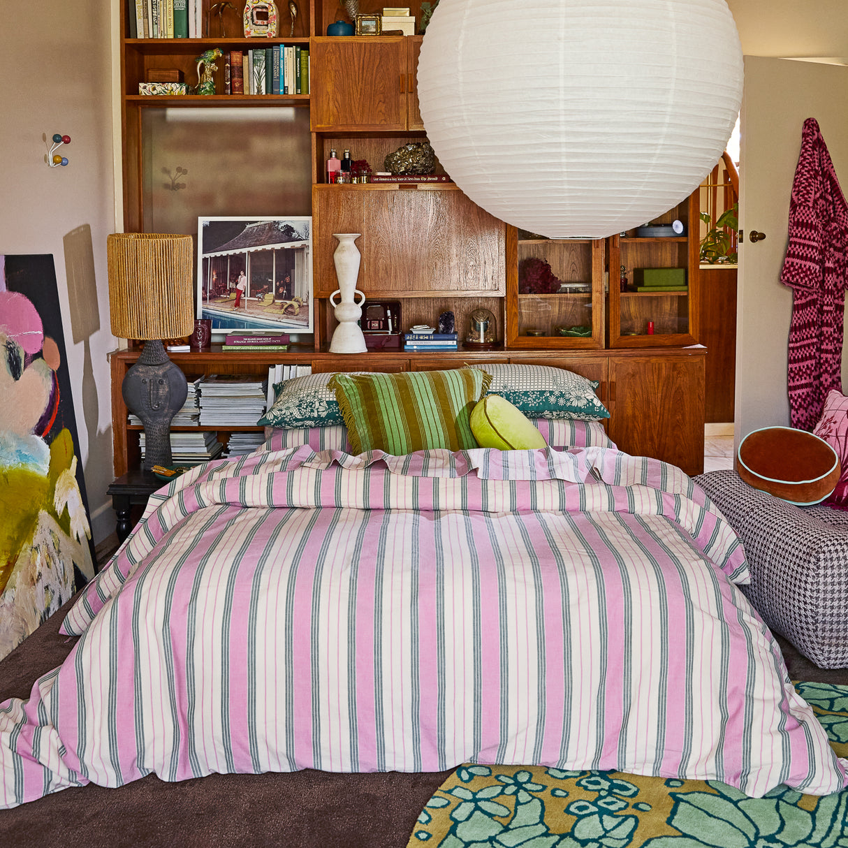 Brigitte Cotton Quilt Cover - Fuchsia Single